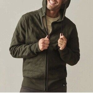 American Giant Men’s Diamond Stitch Full Zip Hoodie Olive Green Size XL NWOT